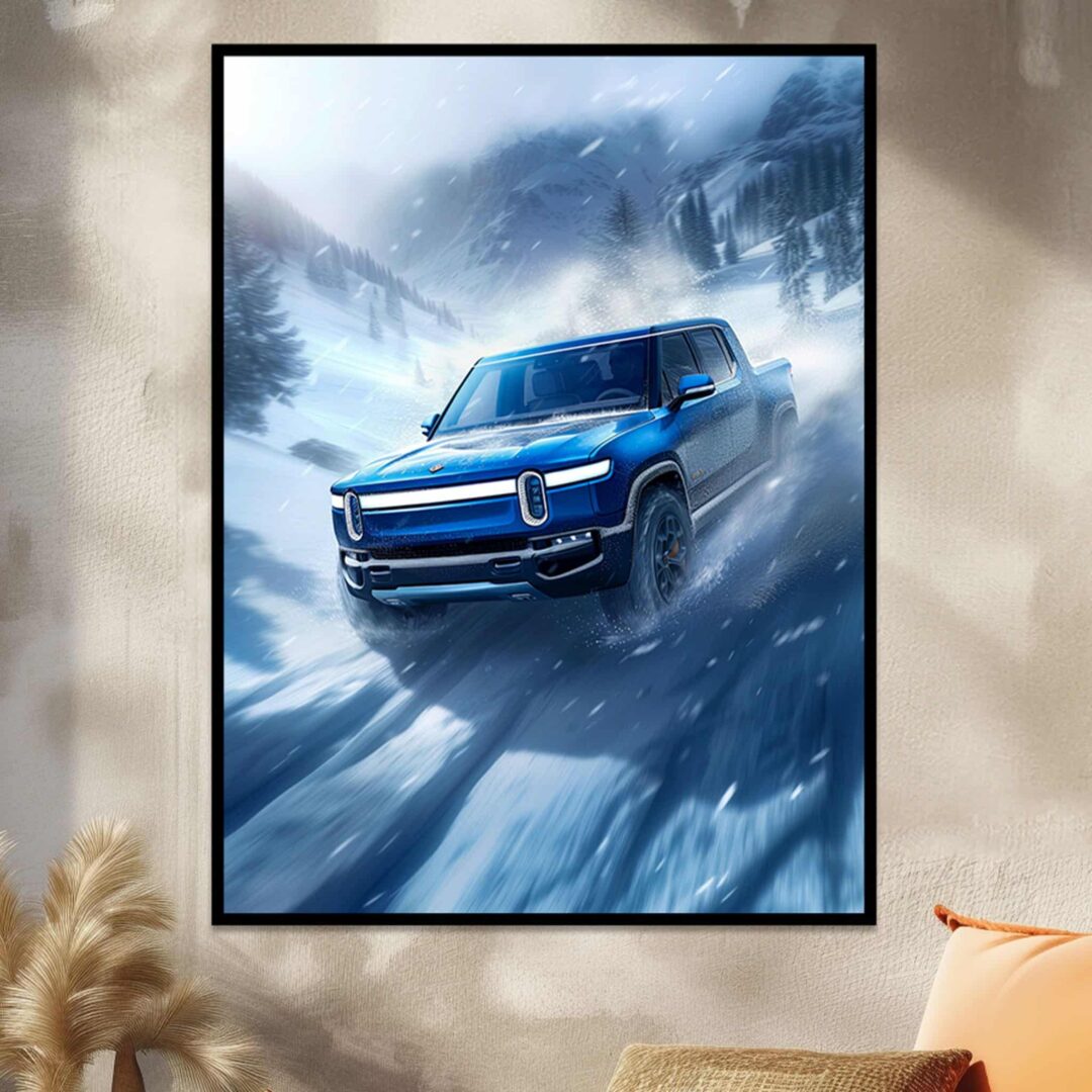 Rivian R1T Digital Art Print Game Room Car Art - Digital Download