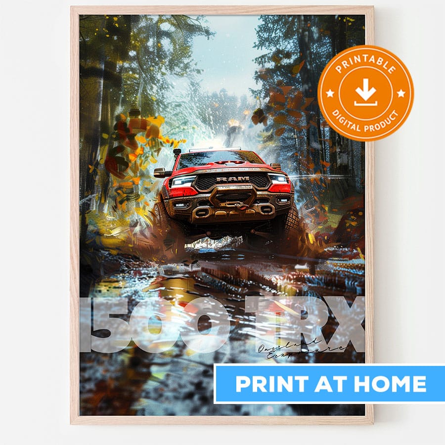 Ram 1500 TRX Red Wall Art - Digital Download